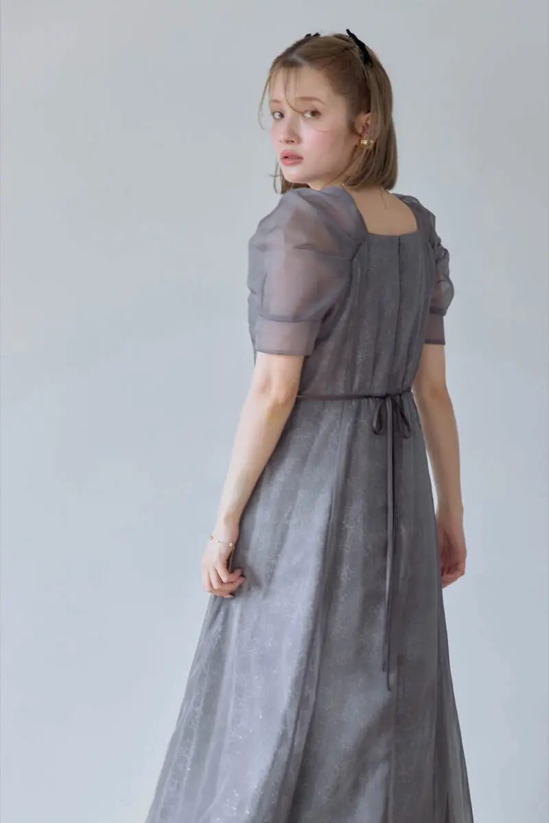 チャコールのオーガンジースパンコールドレス | Dorry doll | M