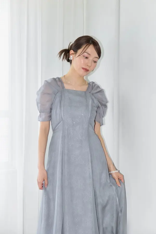 【美品】dorrydoll パーティードレス　結婚式　2次会　グレージュ　M グレージュのラッセルレースパイピングドレス | Dorry doll | M