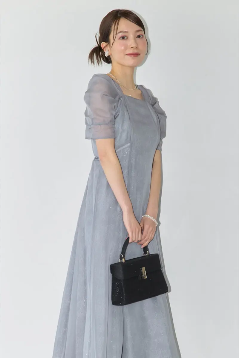 グレーのオーガンジースパンコールドレス | Dorry doll | M | 結婚式