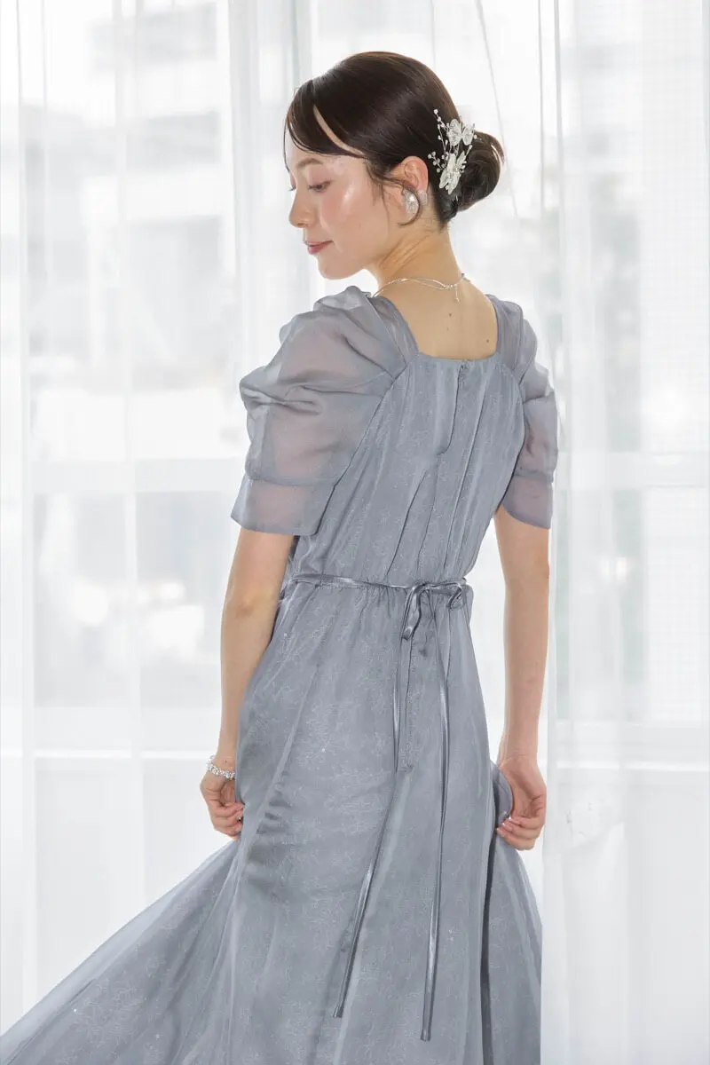 グレーのオーガンジースパンコールドレス | Dorry doll | M | 結婚式