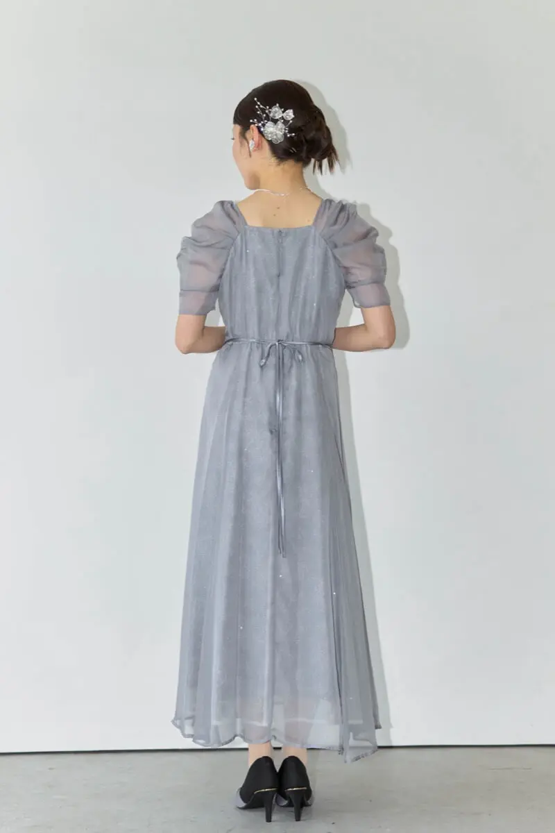 グレーのオーガンジースパンコールドレス | Dorry doll | M | 結婚式