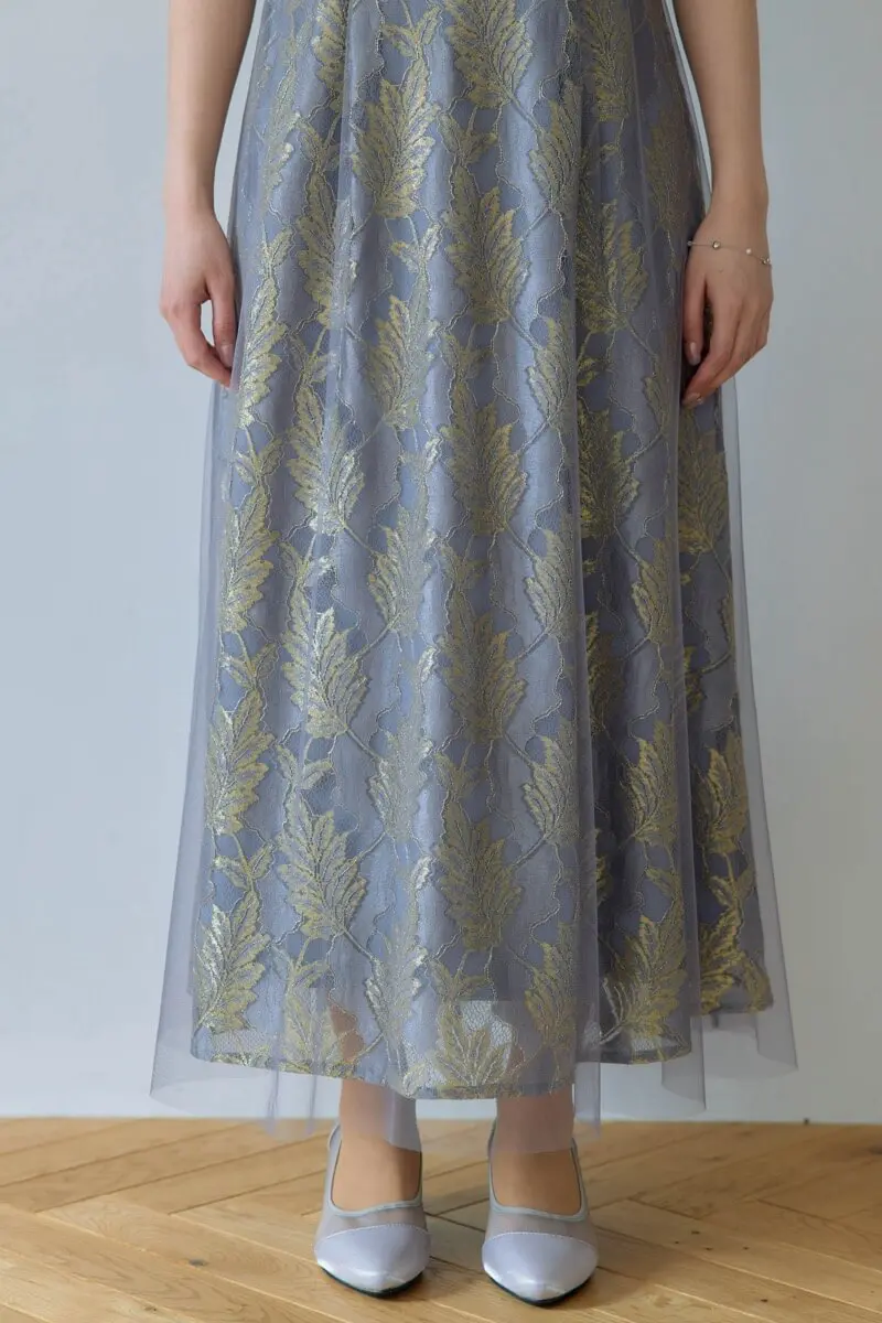 ブルーのラメジャガードドレス | Dorry doll | M | 結婚式パーティーの