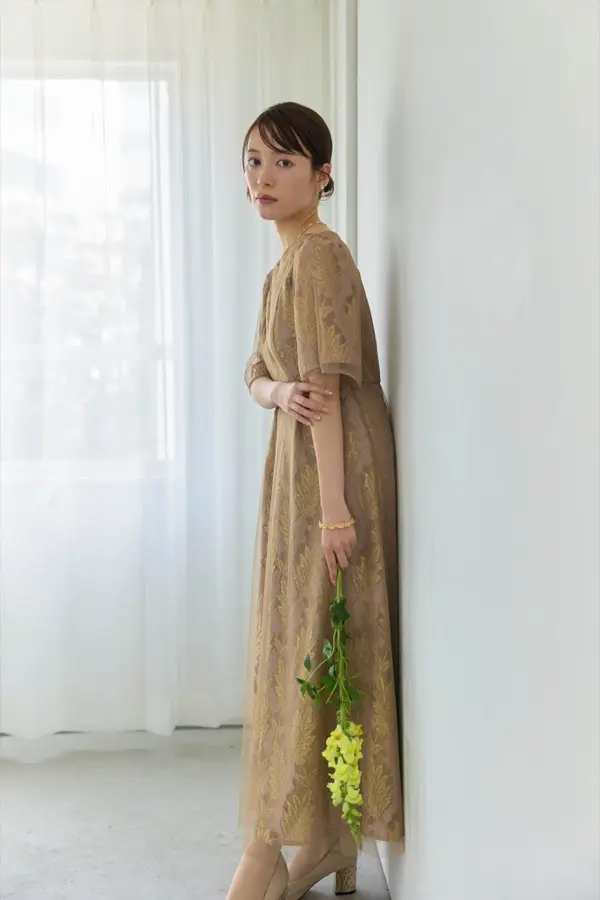 ブルーのラメジャガードドレス | Dorry doll | M | 結婚式