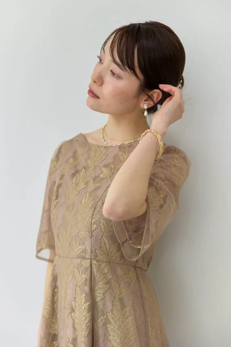 ピンクのラメジャガードドレス | Dorry doll | M | 結婚式パーティーの