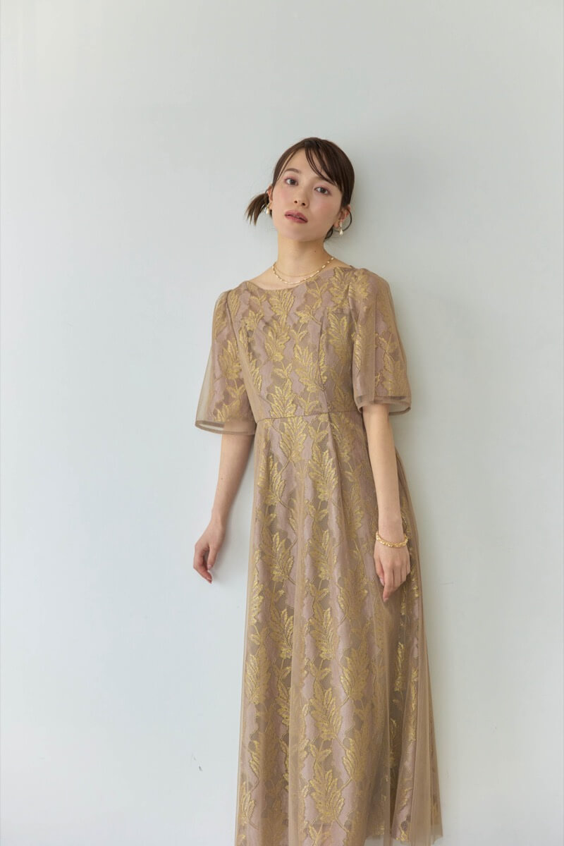 ピンクのラメジャガードドレスの商品画像9
