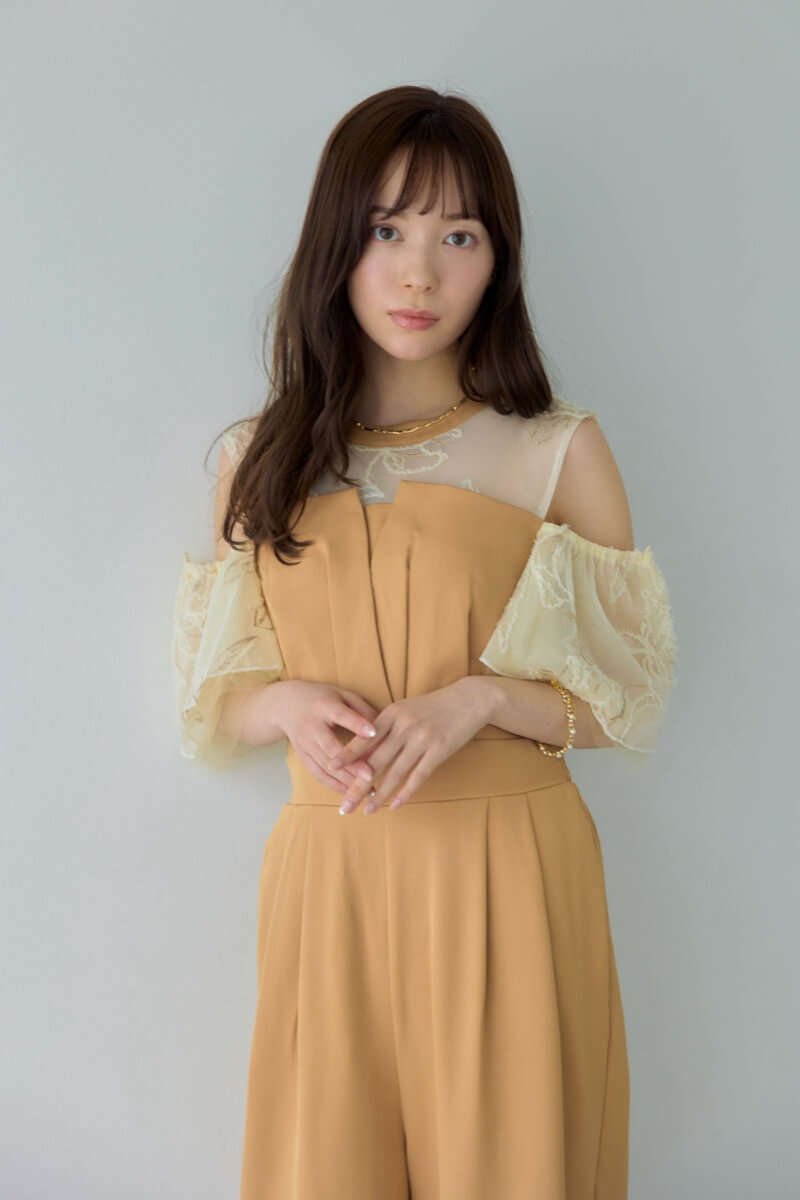 キャメルの2wayフリンジレースドレスの商品画像12