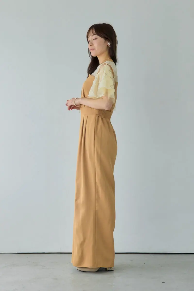 キャメルの2wayフリンジレースドレス | darial | M | 結婚式パーティー
