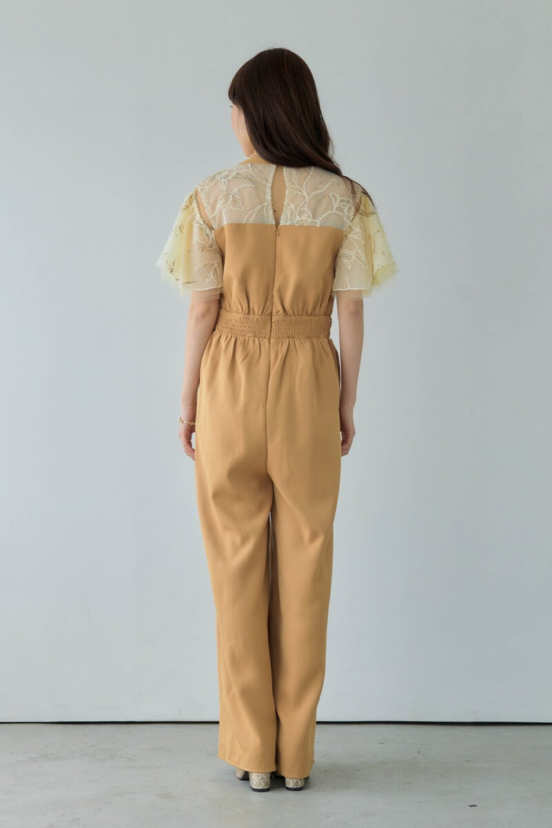 キャメルの2wayフリンジレースドレスの商品画像4