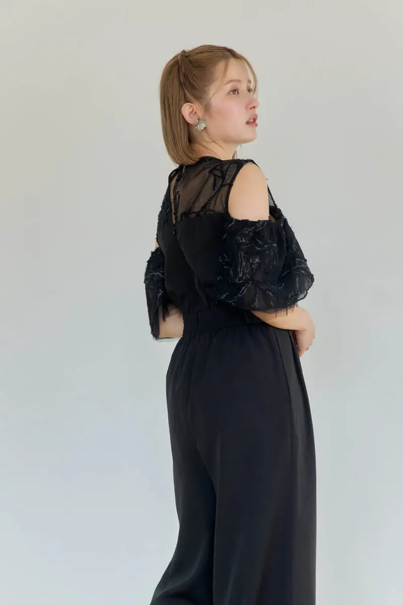 ブラックの2wayフリンジレースドレス | darial | M | 結婚式パーティー