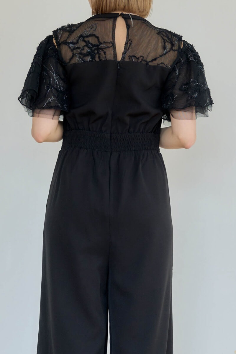 ブラックの2wayフリンジレースドレスの商品画像6