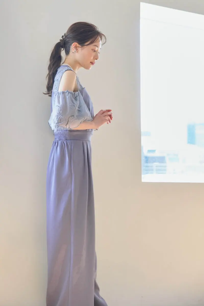 ブルーの2wayフリンジレースドレス | darial | M | 結婚式パーティーの