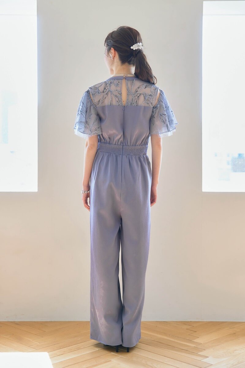 ブルーの2wayフリンジレースドレスの商品画像4