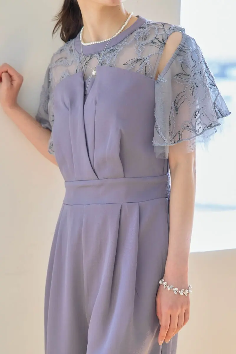 ブルーの2wayフリンジレースドレス | darial | M | 結婚式パーティーの
