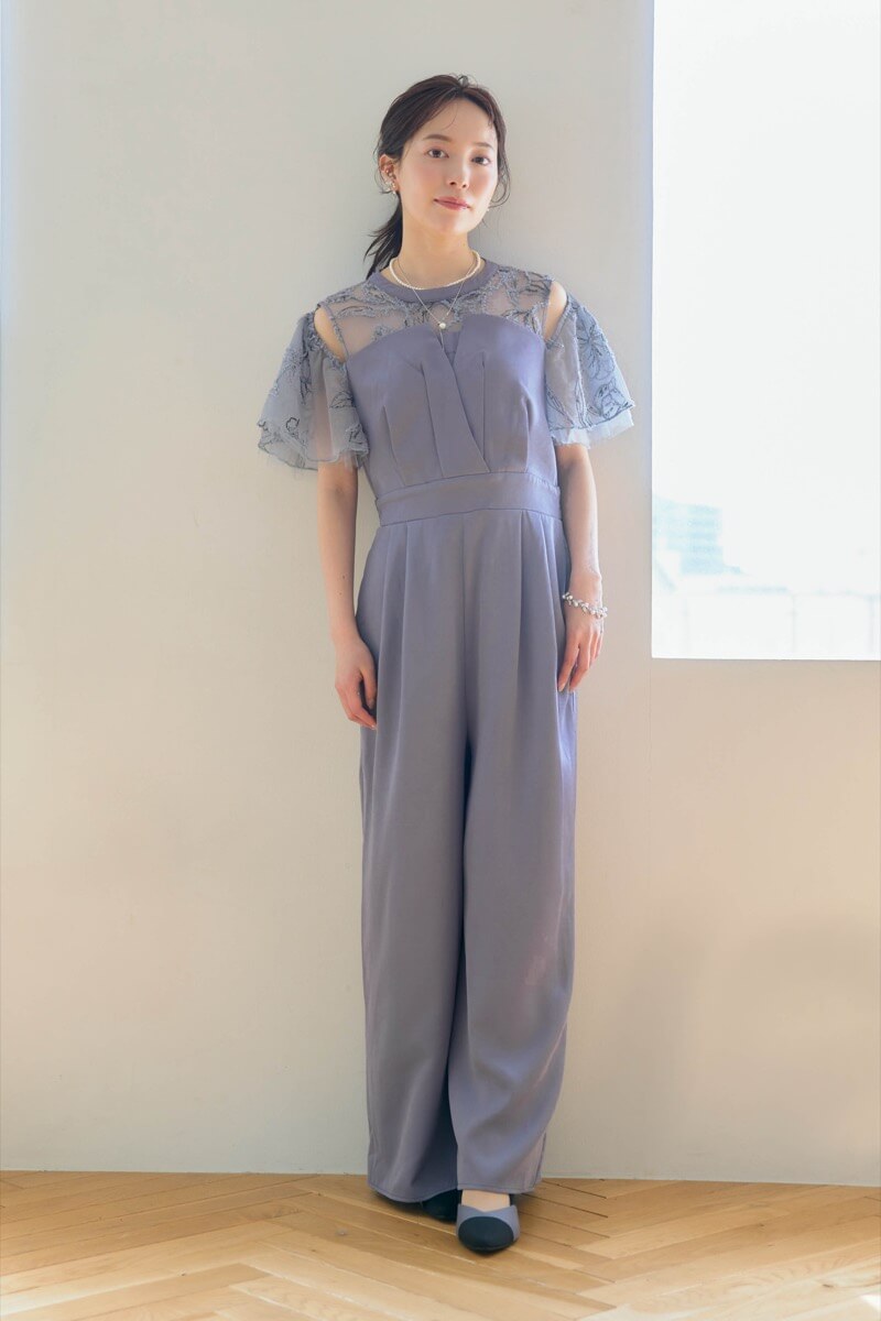 ブルーの2wayフリンジレースドレスの商品画像9