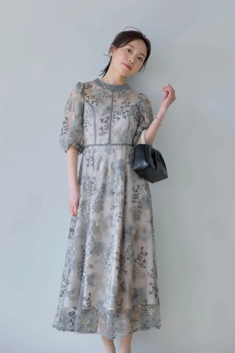 値下げ！フラワーエンブロイダリードレス結婚式同窓会DorryDoll Dorry Doll ドレス フラワーエンブロイダリードレス結婚式同窓会