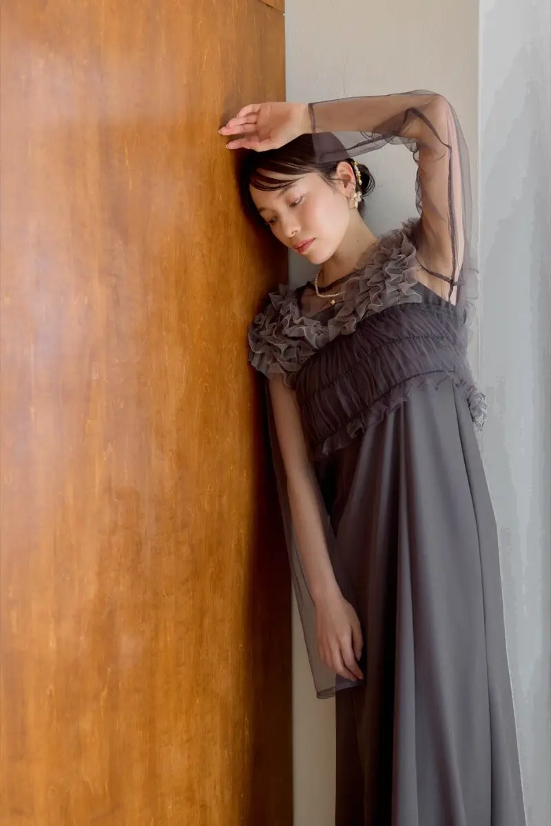 SDM/OF:チュールドレス U-24-04-03-127-NY-ZU ミントのチュールトップスセットドレス | ANDRESD | S | 結婚式