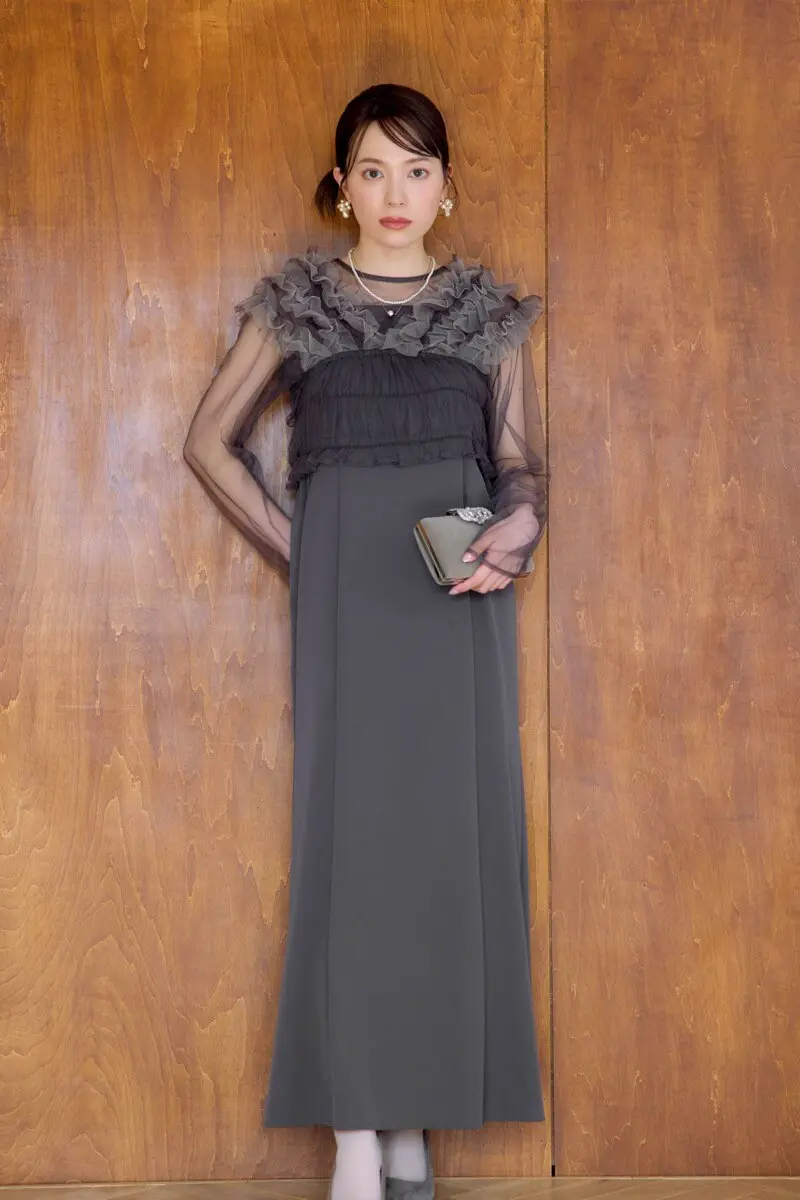 ブラウンのMany wayチュールドレス | et.UNiVER | M | 結婚式