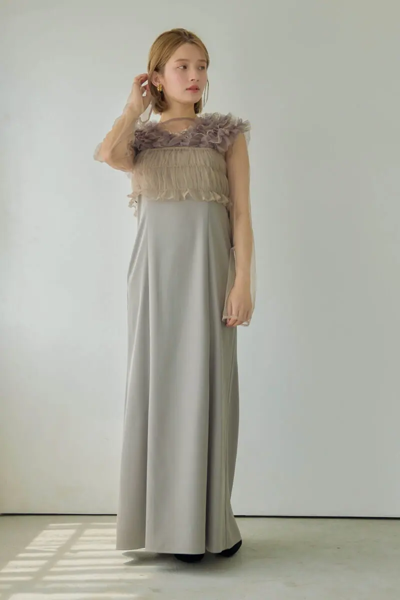 ベージュのMany wayチュールドレス | et.UNiVER | M | 結婚式