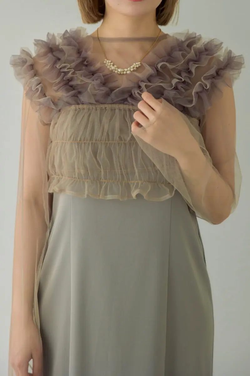 ベージュのMany wayチュールドレス | et.UNiVER | M | 結婚式