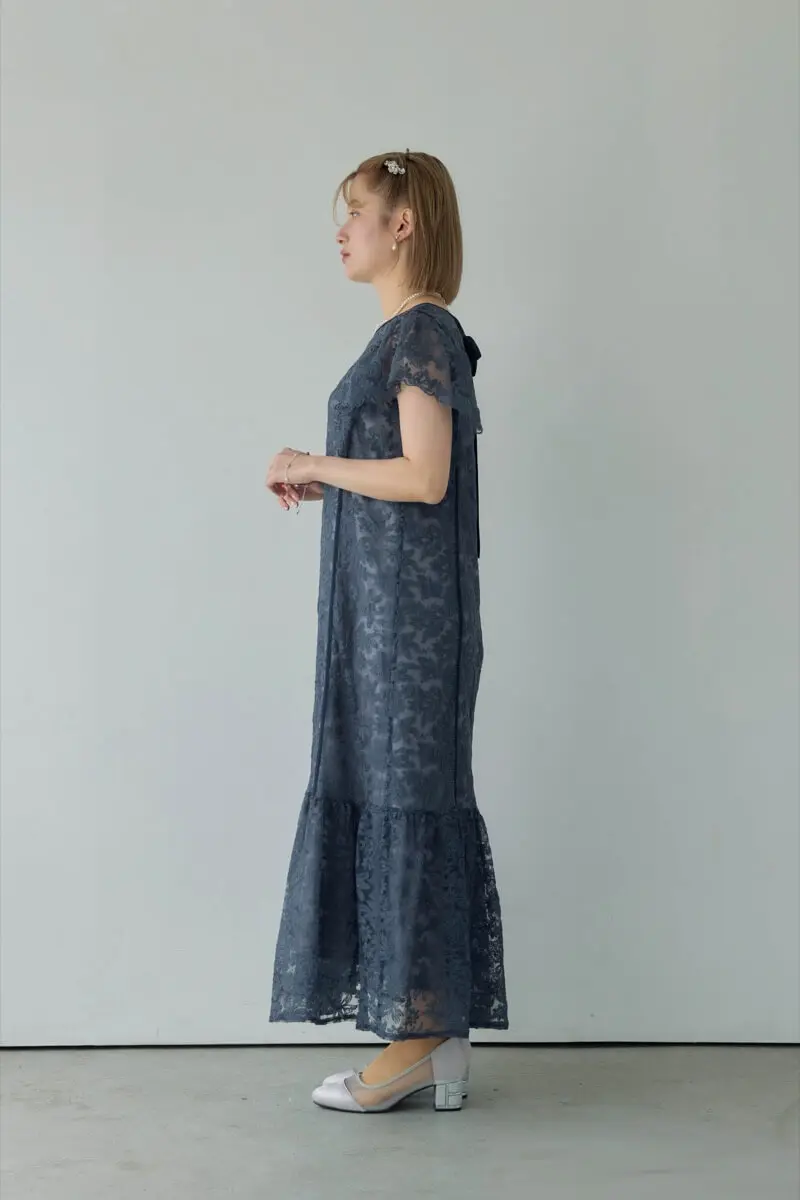 ネイビーのフラワーレースドレス | Dorry doll | M | 結婚式