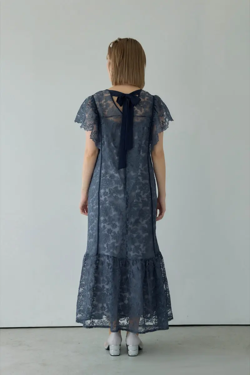 ネイビーのフラワーレースドレス | Dorry doll | M | 結婚式パーティー