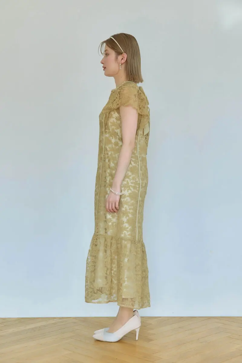 イエローのフラワーレースドレス | Dorry doll | M | 結婚式パーティー