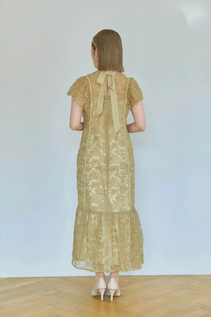 イエローのフラワーレースドレス | Dorry doll | M | 結婚式パーティー