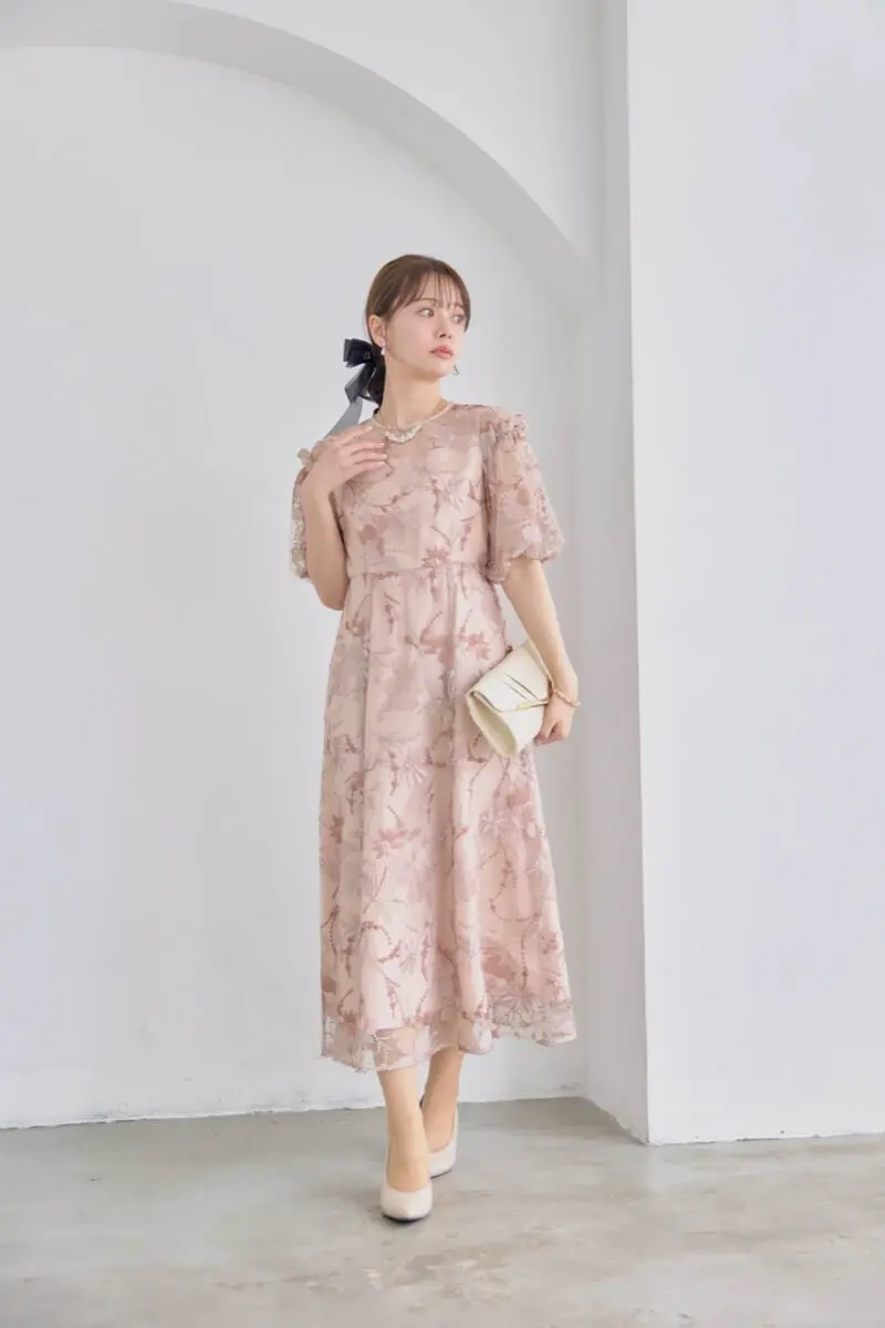 【新品】Ted Baker BRONTEI パフスリーブフレアードレス　0サイズ 新品】Ted Baker BRONTEI パフスリーブフレアードレス 0サイズ