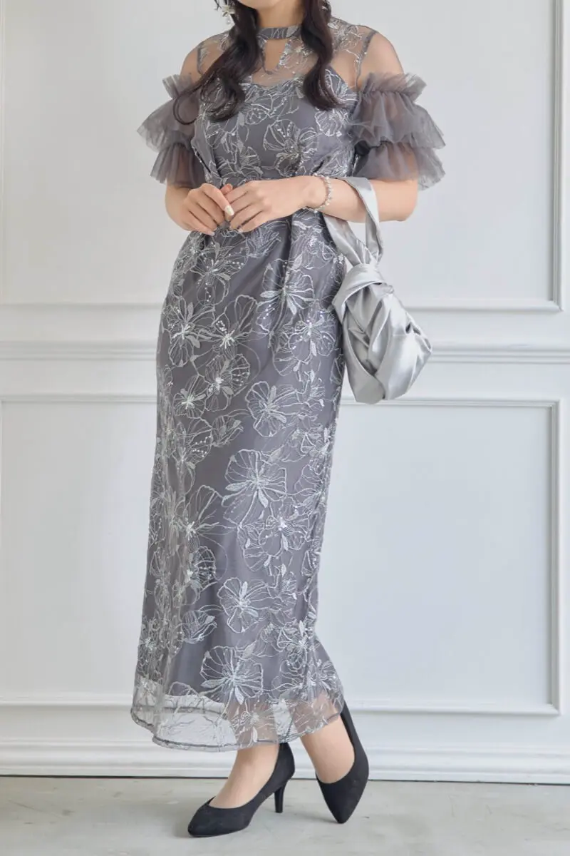 【ANDRESD,niana】スパンコール刺繍レースドレス　オケージョンドレス 楽天市場】スパンコール刺繍レースドレス パーティードレス 結婚式