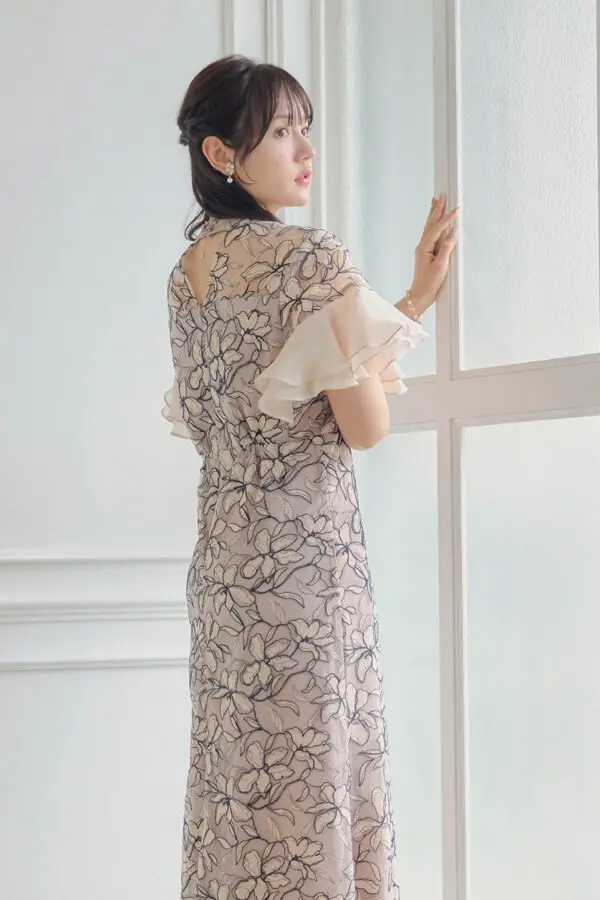 J by blue フリル袖 オケージョンドレス フリルのレンタルドレス