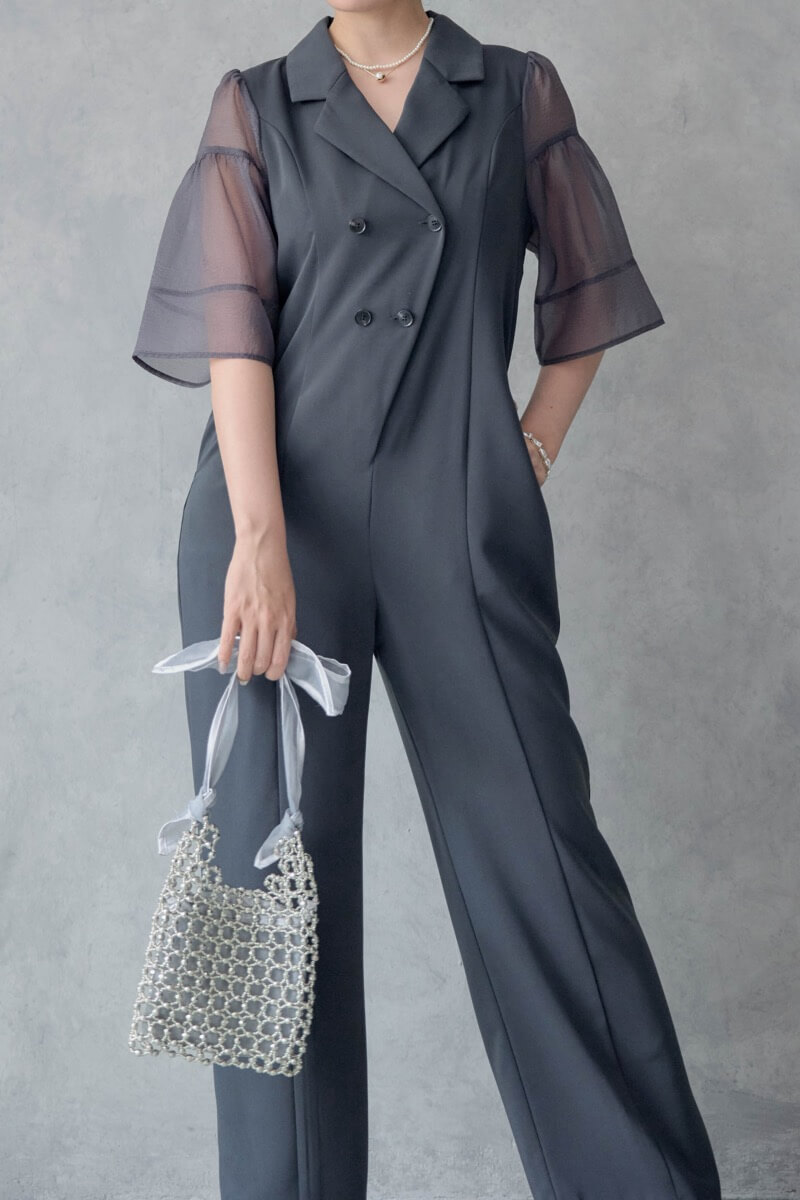 ネイビーのジャケットロンパースの商品画像11