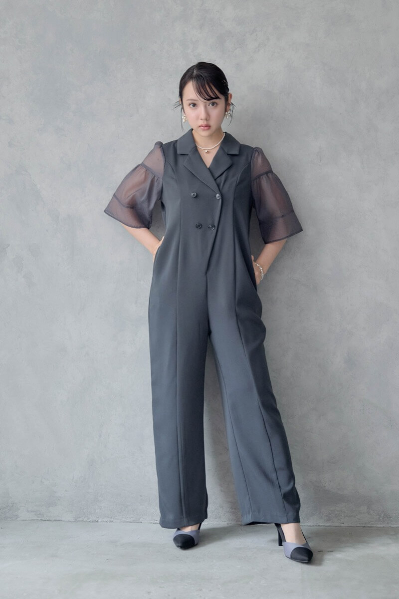 ネイビーのジャケットロンパースの商品画像2