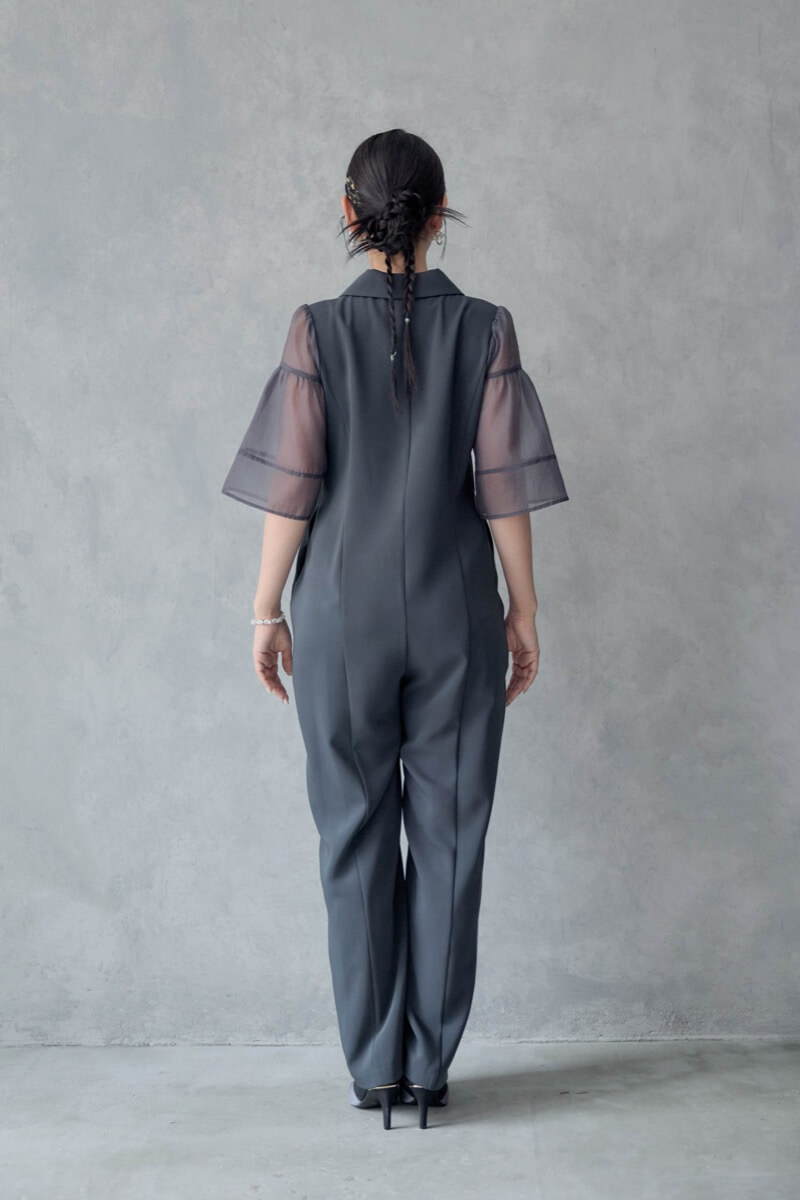 ネイビーのジャケットロンパースの商品画像4