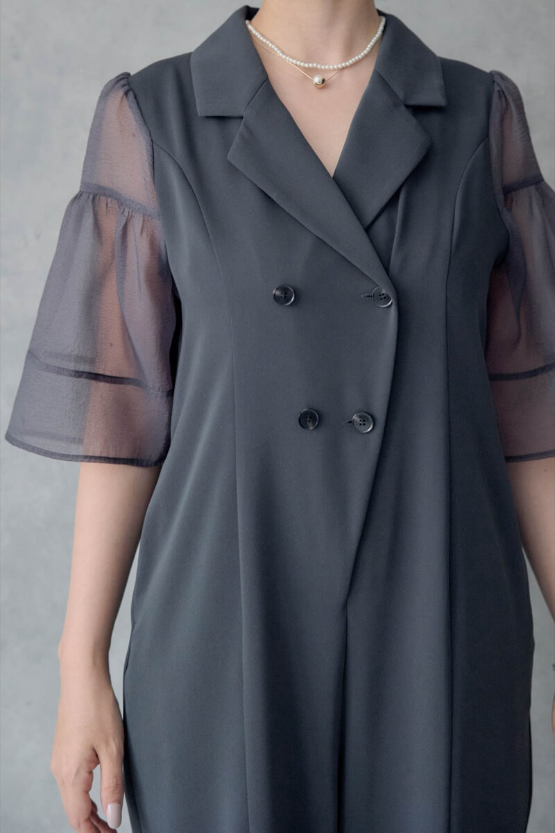 ネイビーのジャケットロンパースの商品画像5