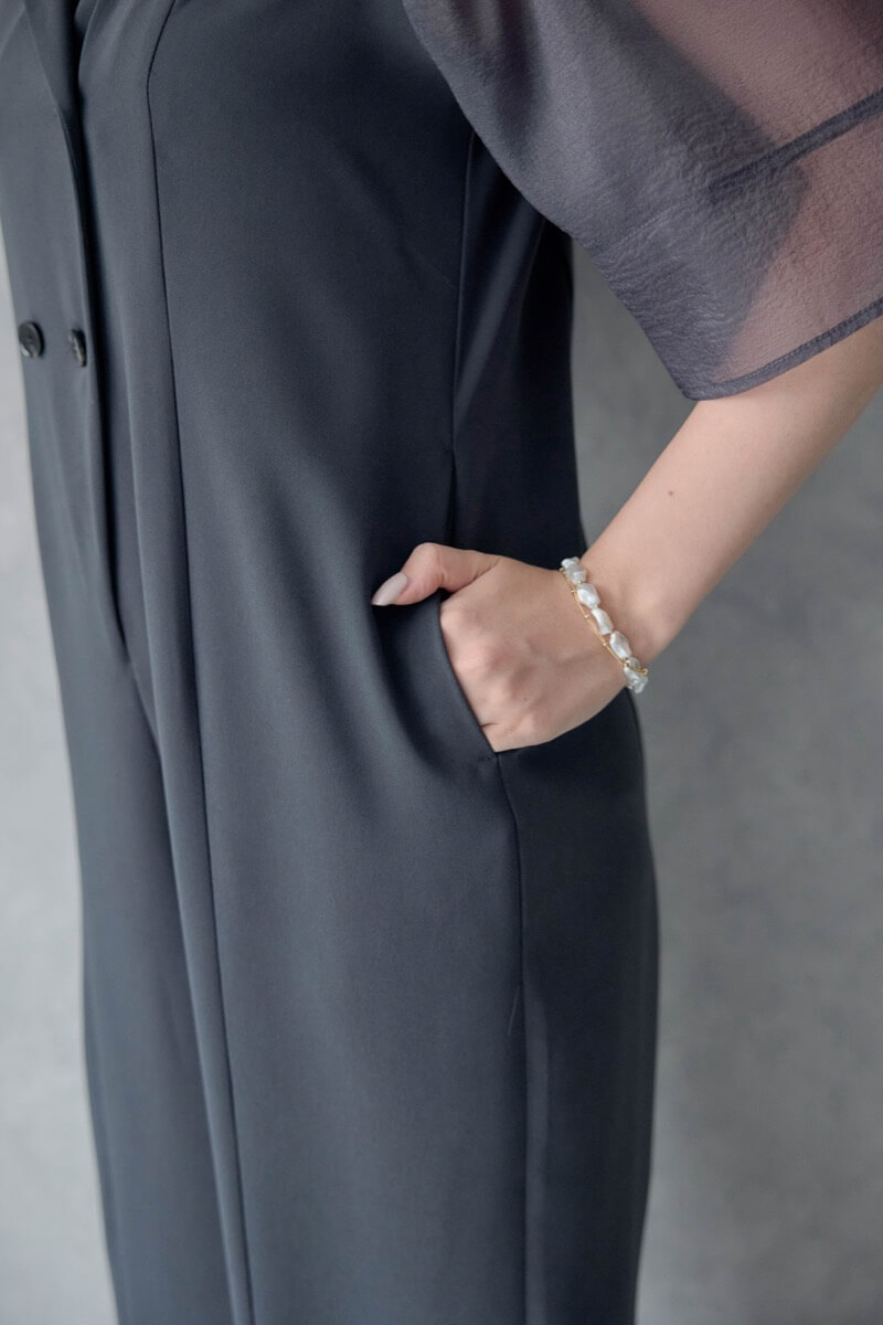 ネイビーのジャケットロンパースの商品画像6