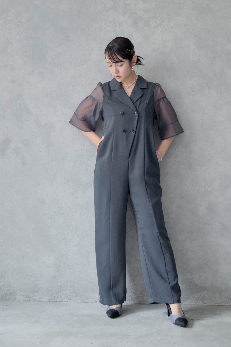 ネイビーのジャケットロンパースの商品画像8