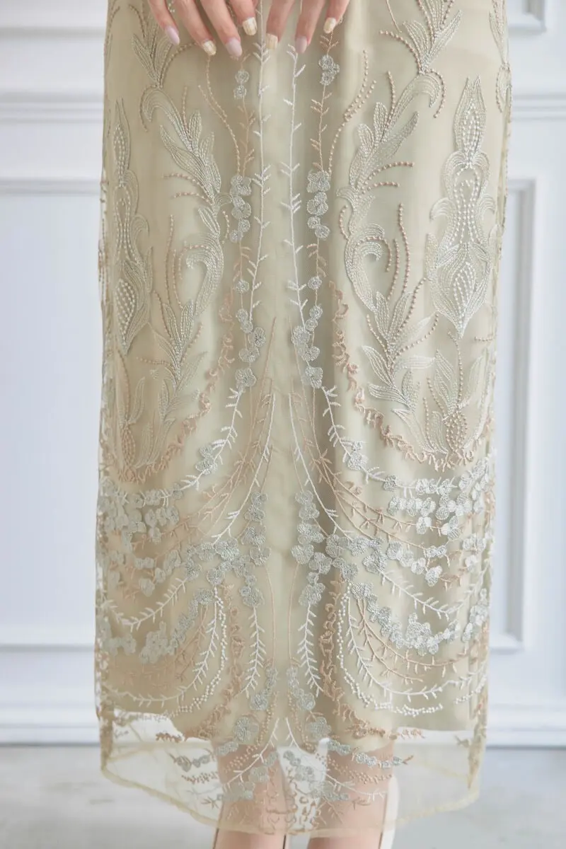 【Dorry Doll】ジャガードIラインロングパーティードレス （イエロー） Dorry Doll】ジャガードIラインロングパーティードレス