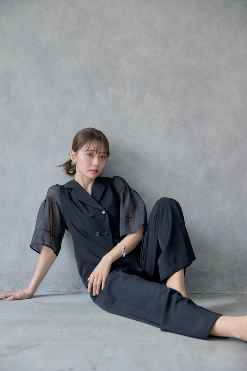 ブラックのジャケットロンパースの商品画像10