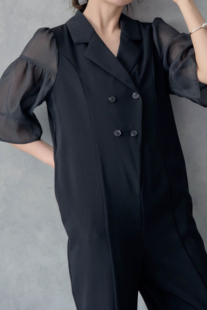 ブラックのジャケットロンパースの商品画像11