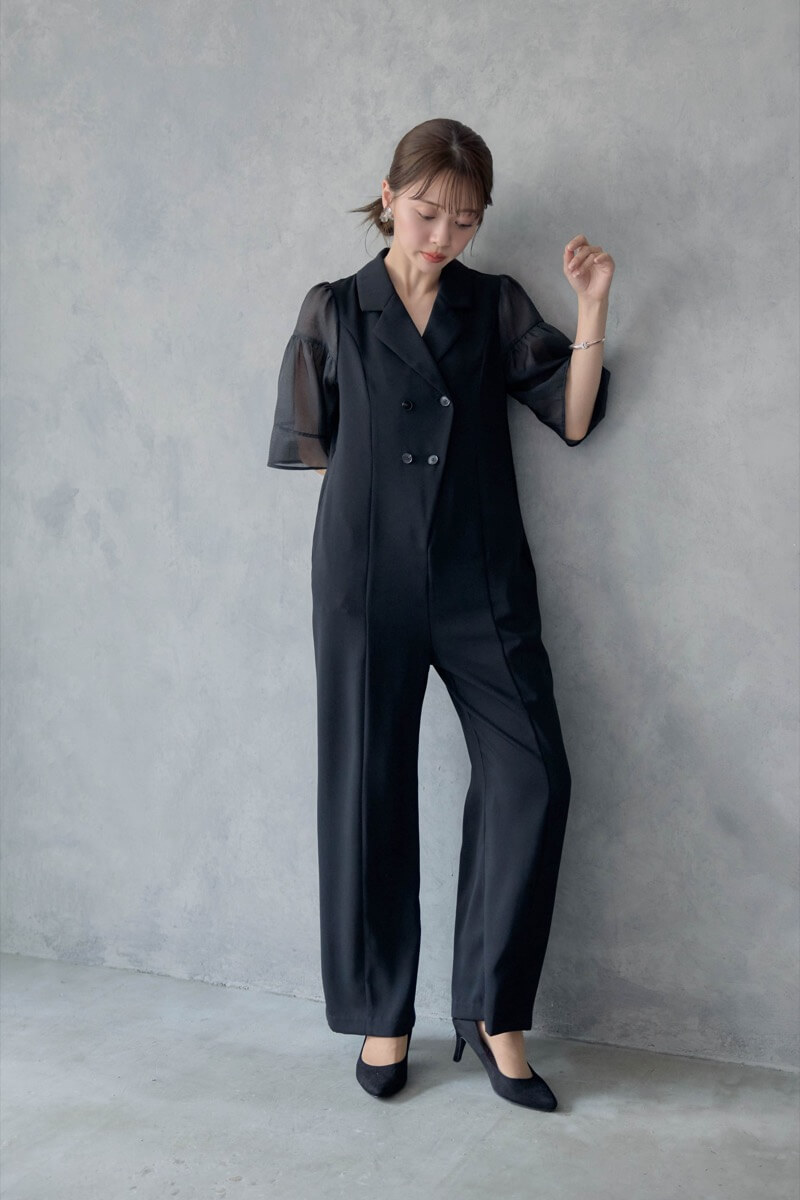 ブラックのジャケットロンパースの商品画像12