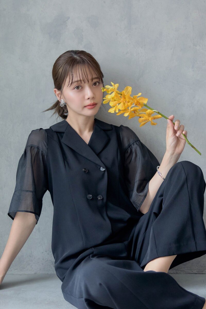 ブラックのジャケットロンパースの商品画像13