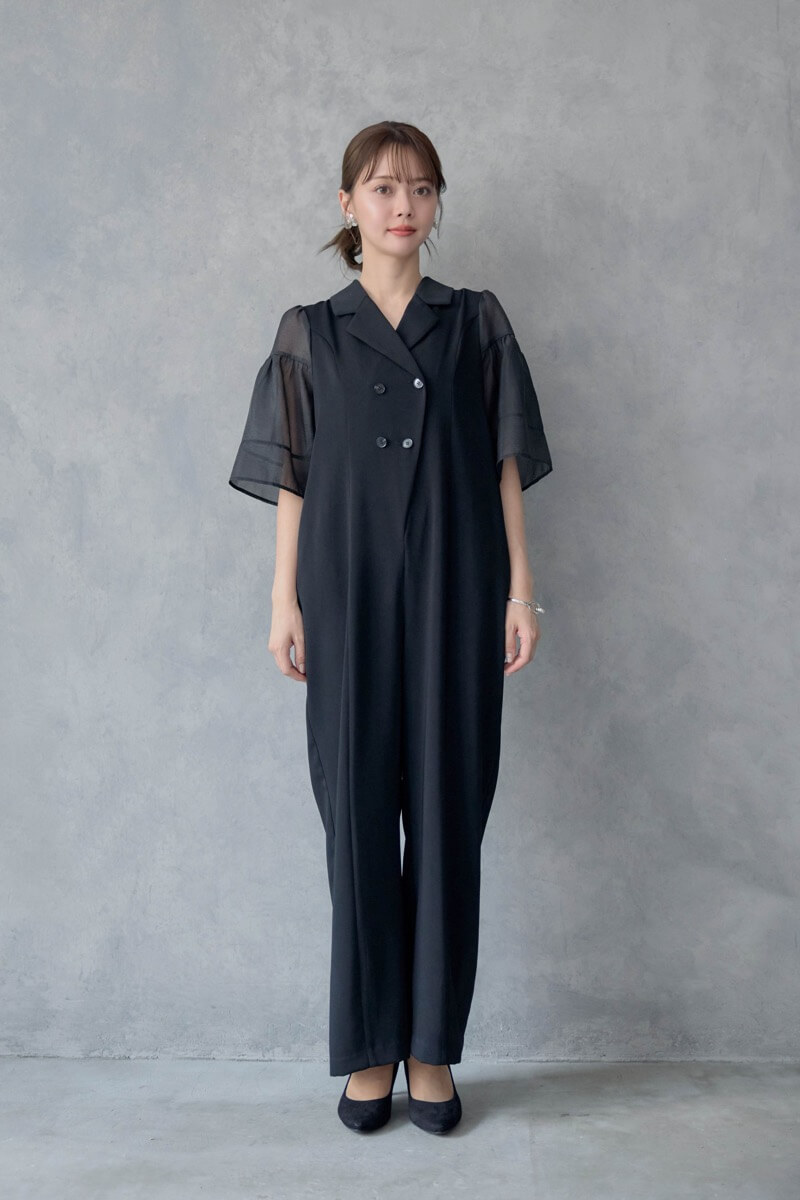 ブラックのジャケットロンパースの商品画像2