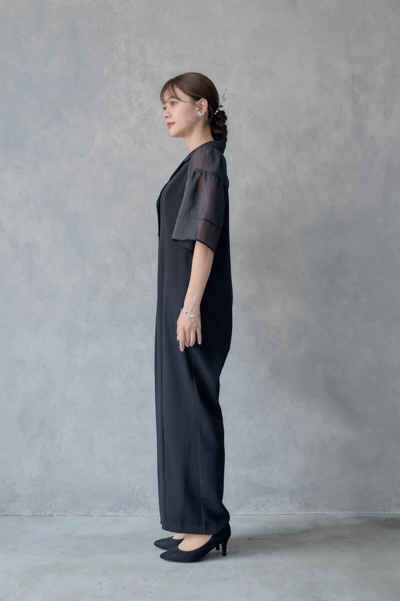 ブラックのジャケットロンパースの商品画像3