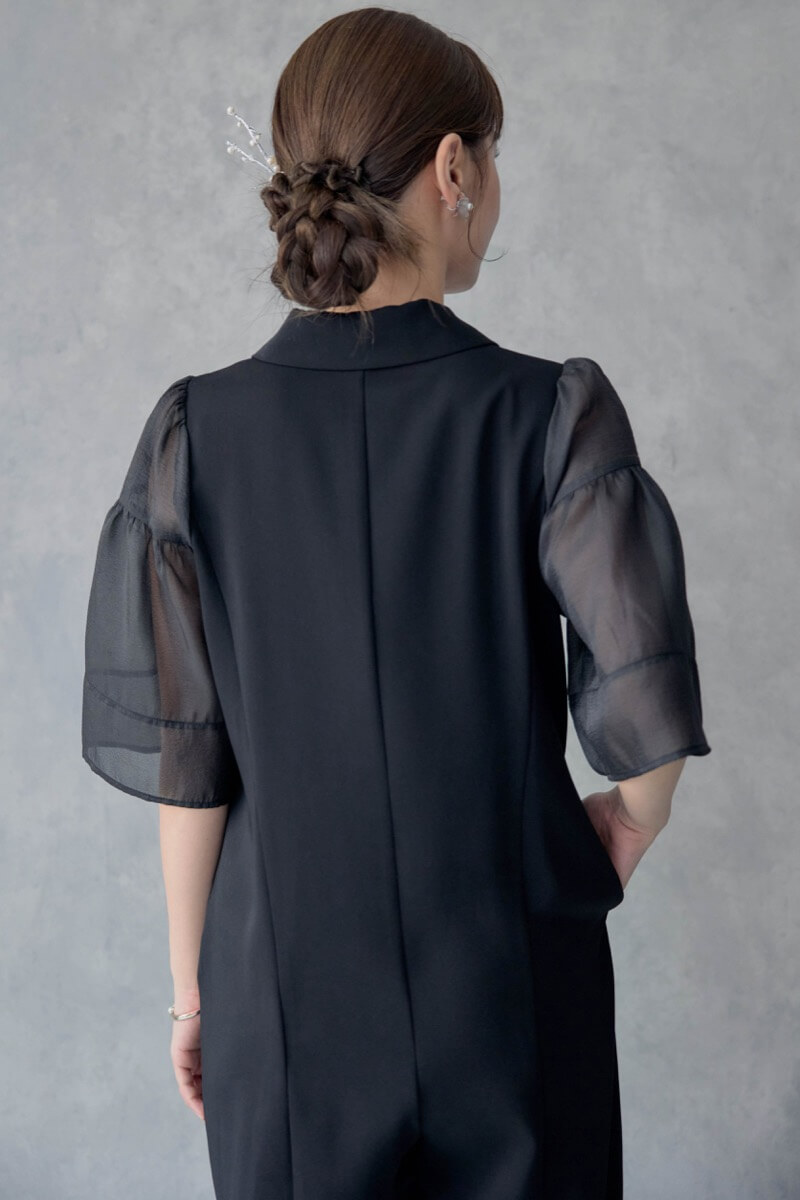 ブラックのジャケットロンパースの商品画像6