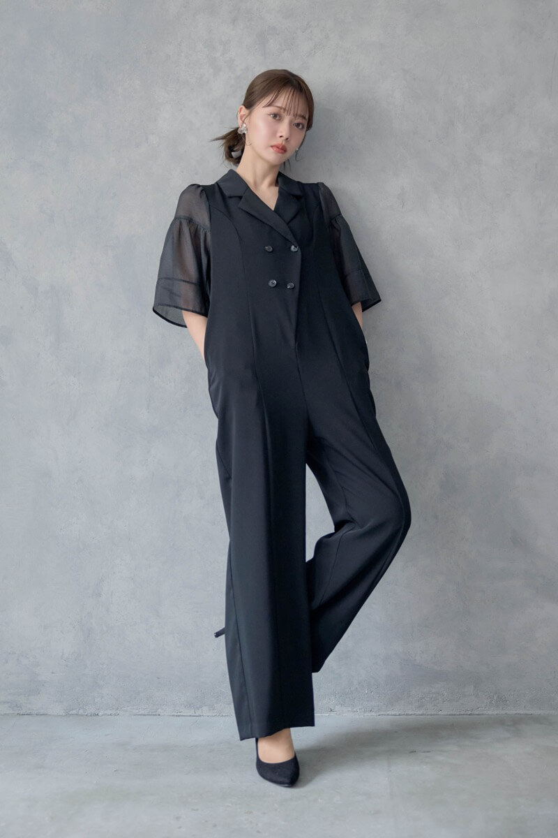 ブラックのジャケットロンパースの商品画像8