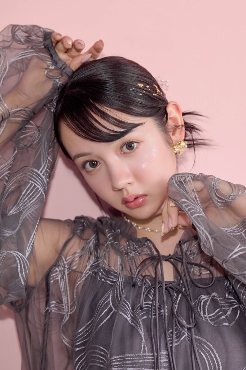 新品　Dorry Doll リボンエンブロイダリーレイヤードドレス　チャコール チャコールのリボンエンブロイダリーレイヤードドレス | Dorry