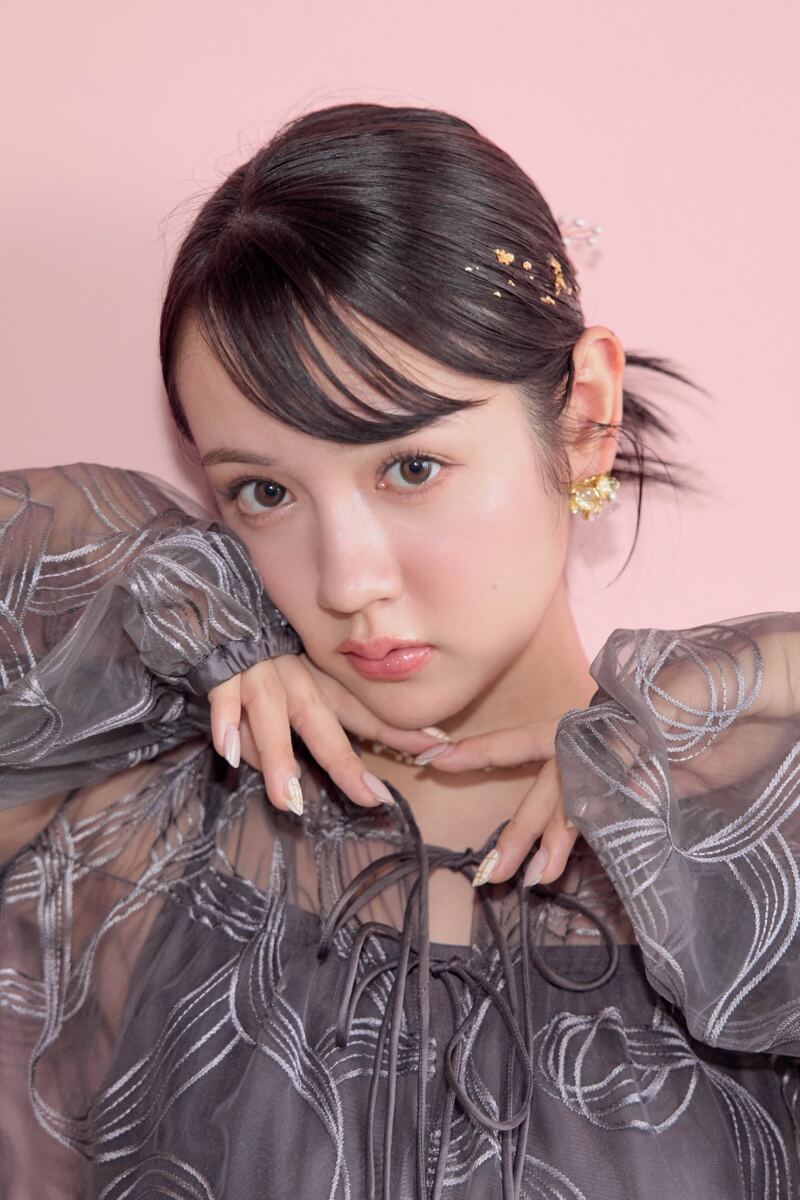 チャコールのリボンエンブロイダリーレイヤードドレス | Dorry