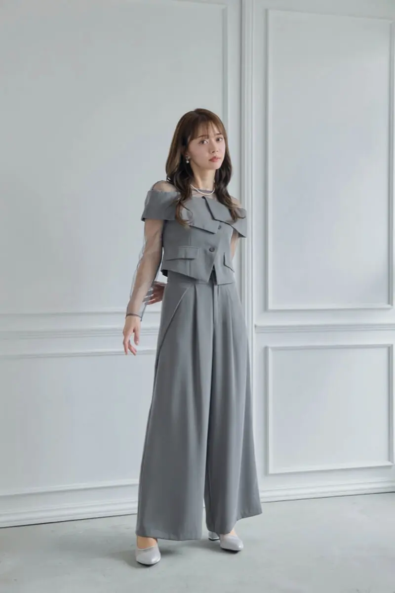 12★新品★ LE'RURE パンツドレス　結婚式　二次会　パーティ　M グレーのMulti wayトップスセットパンツドレス | LE' RURE | M