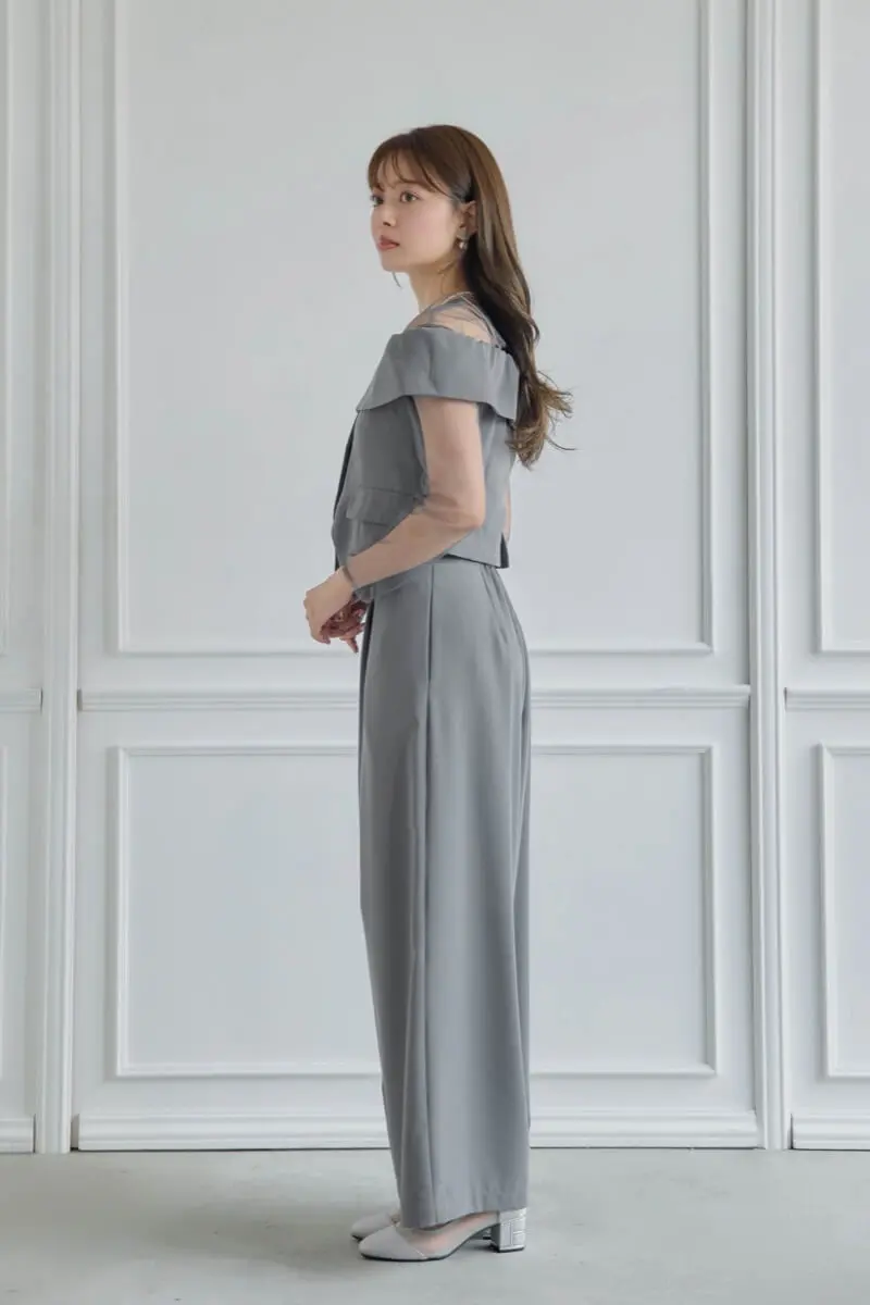 ★新品★ LE’RURE パンツドレス　結婚式　パーティー　2次会　グレー　M グレーのMulti wayトップスセットパンツドレス | LE' RURE | M