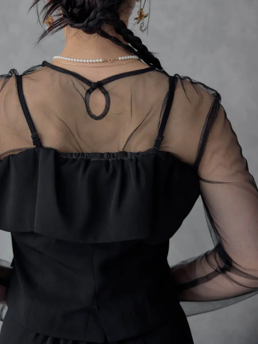 LE’RURE パーティドレス　ブラック　Sサイズ　一度のみ着用 LE'RURE パーティドレス ブラック Sサイズ 一度のみ着用 レディース